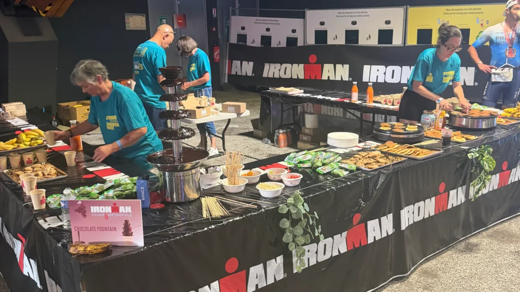 Ironman Tours 2026 Race Report: Racing Hot in the Loire IronMan Tours post race refuelling