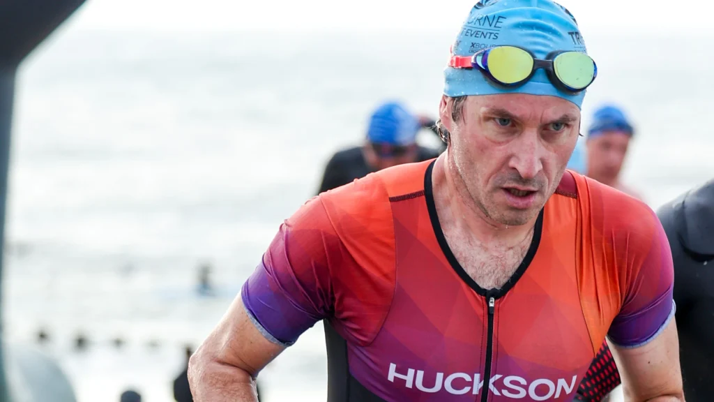 Eastbourne Middle Distance Triathlon 2026Race Report Eastbourne swim exit