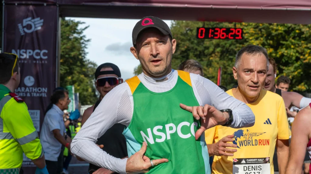 Cardiff half marathon NSPCC Finish Line