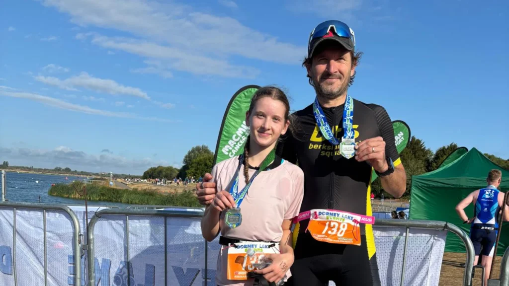 Racing Your Child's First Triathlon: A Club Champs Story Dorney sprint triathlon medals
